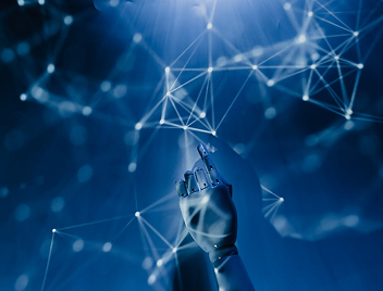 Mão robótica representando agentes de IA.